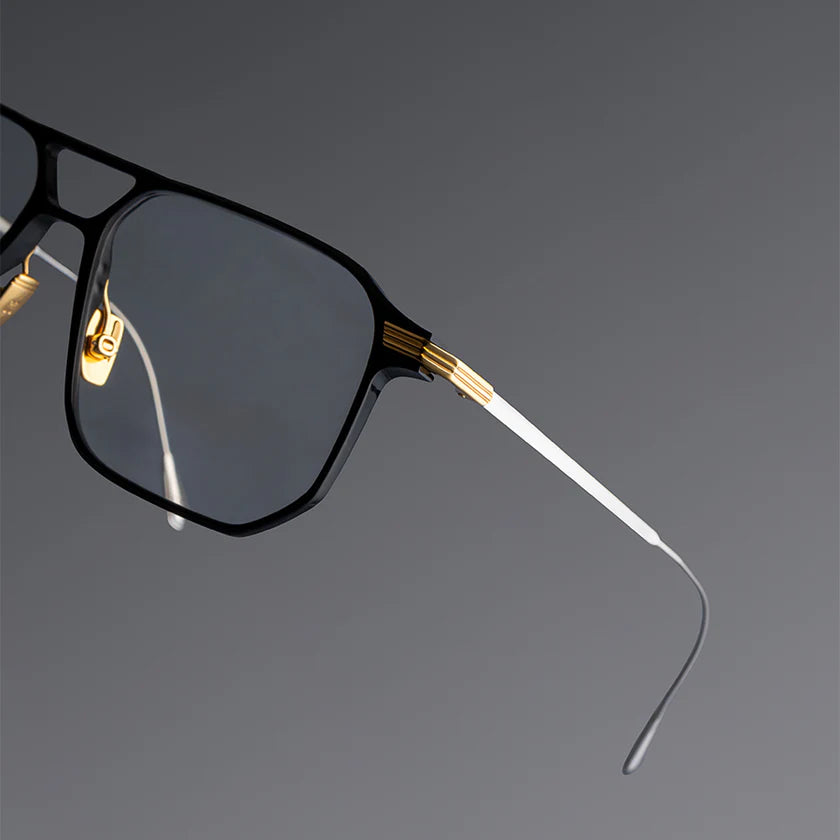 Cutler and Gross | Aurum Collection | 0006 | Black on 24K Yellow Gold & 18K Rhodium - Niche Bazaar Studio
