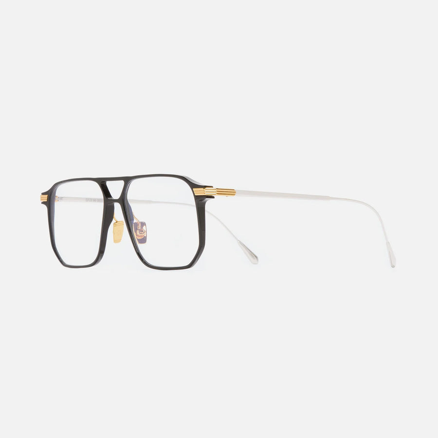 Cutler and Gross | Aurum Collection | 0006 | Black on 24K Yellow Gold & 18K Rhodium - Niche Bazaar Studio