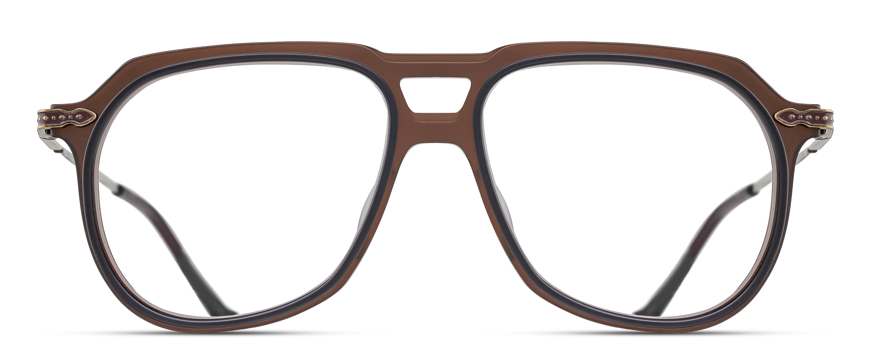 Matsuda | M2073 | Matte Taupe & Antique Gold