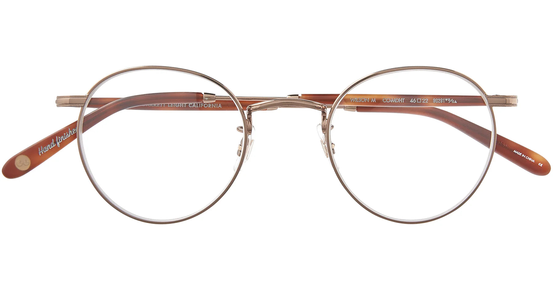 Garrett Leight Wilson M 46 Copper-Matte Dark Honey Tortoise