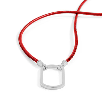 La Loop | The Allegra Tag | Clifton Persimmon Leather w/ Satin Silver Tag - Niche Bazaar Studio