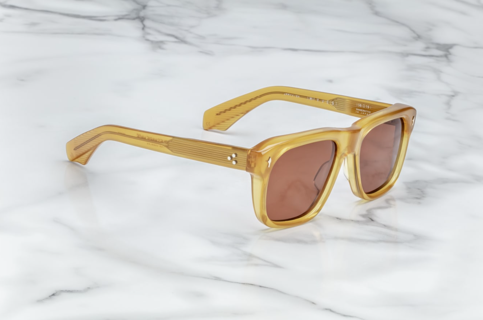Mahrcato Yellow Sunglasses Hey Macarena Blonde Uni-Sex Round Sunglasses | Le Specs main image 2