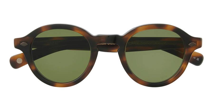 Garrett Leight | Flipper 45 Sun | Spotted Brown Shell/Semi-Flat Pure Green - Niche Bazaar Studio