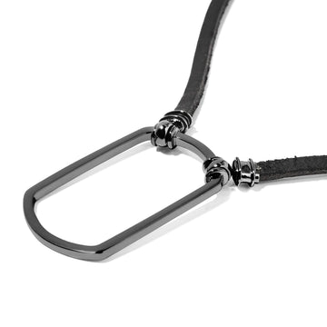 La Loop | The Langston | Black Leather w/ Gunmetal Dog Tag - Niche Bazaar Studio